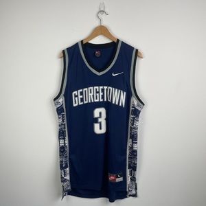 Allen Iverson Georgetown Hoyas Vintage Nike Jersey Mens Large Blue